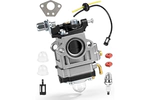 LUNEKUCK Carburateur Debroussailleuse 52cc 49cc 43cc Carburateur pour Moteur à Deux Temps Kit Carbu avec Bougie d'Allumage Durite Essence Joint Pompe Amorçage