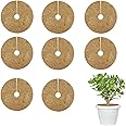 Zocipro 8Pcs Coconut Mulch Mats, 20cm Coconut Fibers Tree Mulch Ring Protector Mat, Natural Protector Root Soil Cover for Flower Pots, Landscaping, Indoor Outdoor Plants