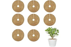Zocipro 8Pcs Coconut Mulch Mats, 20cm Coconut Fibers Tree Mulch Ring Protector Mat, Natural Protector Root Soil Cover for Flower Pots, Landscaping, Indoor Outdoor Plants