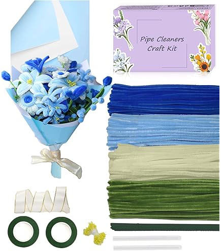 Niuny pijpenputzer om te knutselen bloemen 500st pijpenreiniger bloemen