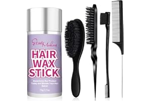 START MAKERS Bastone di Cera per Capelli e Spazzola Slick Back per Capelli per Lisciare, Controllo dei bordi e tenuta duratura, per bordi lisci, Cera Stick Capelli Donna Uomo Bambini & Stile Accessorio
