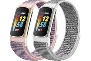 Runostrich Sport Loop Bracelet de montre en nylon souple compatible avec Fitbit Charge 5, réglable et respirant, bracelet de rechange en nylon souple pour homme et femme