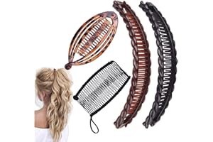 WITBICG Bananowe spinki do włosów, grzebienie w stylu vintage, narzędzia do kręconych, grubych włosów, akcesoria w kształcie ryby, uchwyt na kucyk