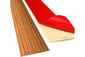 EUNEWR Autoadhésif Profil De Transition Pour Stratifié 200×5cm Vinyle Rail De Compensation Entre Parquets Inégaux Et Surface En Bois,Barre De Seuil,bande De Transition,profil De Sol Pour Sols