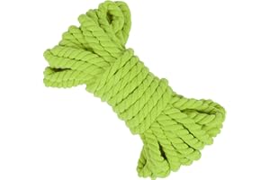 LEREATI Cuerda Macrame 8mm x 10m Hilo Macrame Cuerda de Algodon Natural Cuerda Gruesa, Algodó Cordel Cordón para DIY Manualidades, Colgador de Planta, Jardinería, Cortina Decoración (Verde Fruta)