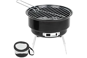 WARMHAND Cubo de madera para barbacoa de carbón. Cubo con parrilla de 25,4 cm de diámetro, para barbacoas en el jardín, terrazas, de camping, en festivales, picnic o fiestas