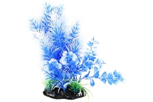 VOCOSTE 1 Pcs Aquarium Plastique Plantes, Artificiel Aquatique Plante pour Poisson Réservoir Plantes Décoration, Bleu