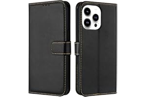 TQIAHF Coque pour iPhone 15 Pro, Coque Etui avec Porte Carte à Rabat Clapet Portefeuille Cuir Pochette Magnétique Antichoc Flip Case Étui Cover Housse Protection Coque pour iPhone 15 Pro,Noir