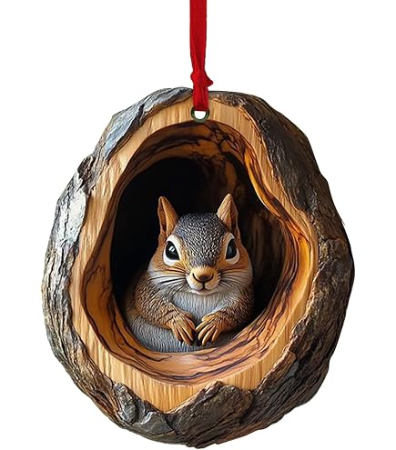 Décorations De Noël En Acrylique Forme Gland Avec Animaux De La Forêt - Lot 2/6/12, 10cm, à Suspendre