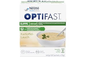 ‎OPTIFAST OPTIFAST® Diät Suppe Kartoffel Lauch zum Abnehmen | eiweißreicher Mahlzeitenersatz mit wichtigen Vitaminen und Mineralstoffen | schnell zubereitet und lecker im Geschmack | 8 x 55g