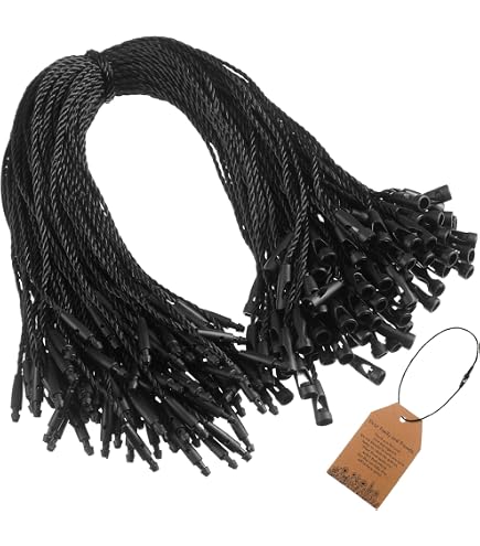 Lot De 500 Ficelles En Nylon Noir 7 Pouces Avec Fermoir à Pression - Pour étiquetage Et Artisanat