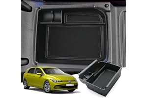 GAFAT V-W Golf 8 8.5 MK8 GTI GTE GTD Alltrack R Variant 2020–2024 2025 Contenitore per Console Centrale, Golf 8.5 2024 Braccioli, Organizer per Bracciolo Centrale, Golf 8 Accessori (Nero)