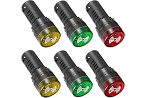 GUUZI 6 Stück AC DC 24V 22mm LED-Blitzalarmsignal Kontrollleuchte mit Summer (Rot/Gelb/Grün, Jeweils für 2 Stück)