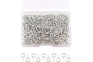 ZHJUJU Epingles à œillet Filetées à vis,300 Pièces Épingles à œil à Crochets Oeillets Filetage Boulon à Oeil Crochet à Visser Crochet à Oeil Boulon à Oeil Mini Vis à Oeil Crochets à Visser Oeillets Filetage