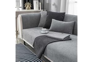 YWQJL Housse de Canapé Dangle Matelassé,4/3/2/1 Places Couvre Canapé,Couverture De Canapé en Forme De L,revetement de canape antiderapante Universel (4,45x45pillowcase)