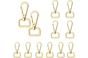 TAIYOU 12 piezas Cierres Giratorio Llavero Broche Giratorio Ganchos de Presión Giratorios Ganchos de Langosta Llavero de Aleación para DIY Hacer Bolsos Mano Bandoleras DIY Artesanía - Dorado