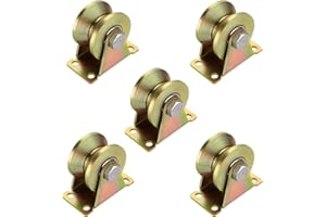 GOIEHIR Ruedas Poleas para Cuerda, 5 Piezas Rueda con Ranura en V, Capacidad Carga 150kg, para Poleas, Equipo De Fitness, Tendederos, Rieles, Maquinaria Industria