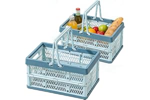 2 stycken små hopfällbara lådor, hopfällbar låda vikbar med handtag, stapelbara och utrymmesbesparande, vikbar förvaringslåda