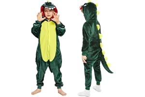 Sinwind Cartone Animato Pigiama Tutina Robe Indumenti da Notte The Dinosauro Costume Cosplay per Bambini Tuta Costume Carnevale Halloween Festa Cosplay Unisex