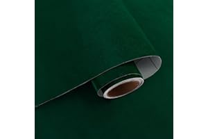 VaryPaper Samoprzylepna ciemnozielona aksamitna tapeta z tkaniny, 40 cm x 200 cm, aksamitna flokowana wkładka do pudełek na biżuterię, komody, samoprzylepny tył, plastikowy, filcowy, aksamitny papier