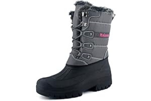 Knixmax Stivali da Neve per Donna e Uomo Stivali Invernali Foderati in Pelliccia Suole Impermeabili Scarpe Calde Stringati per Giardino, Fattoria e Outdoor