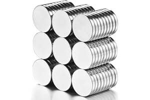 ORGUJD MeIXI 80 imanes de Nevera, imán de neodimio súper Potente N52 Redondo y Plano magnético Permanente, 12 mm x 2 mm de Grosor