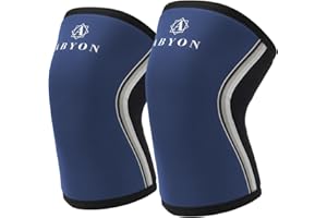 ABYON Bandaż na kolano do sportów siłowych (1 para) na kolana, neoprenowy bandaż kompresyjny, 7 mm, dla kobiet i mężczyzn, do kulturystyki, trójboju siłowego, treningu crossowego, podnoszenia