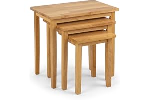 Julian Bowen Light Oak Wood Cleo Nest of Tables