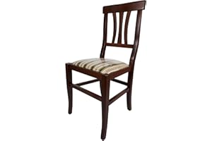 SEDAM SRL Sedia Arte Povera, Qualità TOP, diverse sedute e colorazioni (Noce, Imbottita Verde)