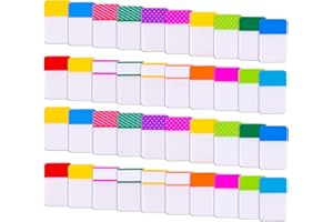 SIQUK 1200 Pezzi Segnapagina Adesivo di Plastica 25,4 x 40,6 mm Linguette Adesive Strong