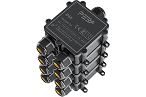 PEBA® IP68 Waterproof Junction Box,Waterproof Cable Connector Outdoor, 3-Way Outdoor Cable Connectors, Wire Connector,Extension Electrical Cable Protector for Cable Diameter Ø4mm-14mm Black(4 Pack)