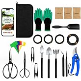 Cultivea&reg; Set of 32 Complete Bonsai Tools - Steel Tools - Garden - Bonsai Scissors and Plant Care - Scissors - Pliers - Bonsa