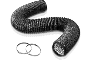 Brogachy Ø150mm Tubo di Scarico PVC Lunghezza 5 M, Condotti di Ventilazione Flessibile, Tubo in Alluminio nero per Aspiratore, Bagno, Cucina, Coltura Idroponica, Ventilatore a Tubo.