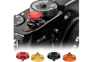 REYGEAK 4 sztuki wyzwalaczy, stop aluminium, wklęsły przycisk spustu, miękki spust, do Leica, do Fujifilm X100VI X-T30, X-T20, X-T10, X-T5, X-T4, X-T3, X-PRO (4 sztuki (czerwony/brązowy/pomarańczowy