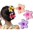 Cerrito 3 Pcs Big Flower Hair Claw Clips Set, Gradient Lily Design, Strong Hold Hair, Stylish Accessories for Women & Girls, 