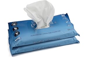 FARLA MEDICAL DryQuest Incontinence Wet Wipes, Pack of 60 Travel Wipes- Versatile, Soft & Moist, Fragrance and Alcohol Free - Formulated for Sensitive Skin for Adults with Aloe Vera & Chamomile Extract (20 x 28 cm)