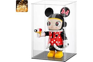 Huijintao Vitrine Acrylique, Vitrine Exposition Transparent, Vitrine Figurine, Vitrine pour Collection, vitrine Voiture Miniature pour Figurines, Jouets, Objets de Collection, Noir (15x15x20 cm)