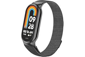 Meliya für Xiaomi Smart Band 9/10/8 Armband Damen Herren, Weich Metall Ersatzarmband für Xiaomi Mi Band 10/9/8