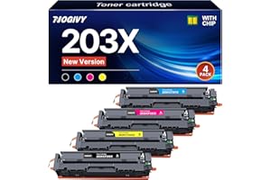 NOGIVY 203X CF540X Toner Cartridges Replacement for HP 203A 203X Compatible with Color Laserjet Pro MFP M281fdw M254dw M281fdn M280nw M254nw M254dn M281cdw (1Black 1Cyan 1Yellow 1Magenta, 4-Pack)