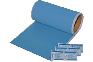 FLICKLY ® | Adesivi per teloni di riparazione | disponibili in diversi colori | 2,5 m x 100 mm | su rotolo | (blu chiaro RAL 5012)