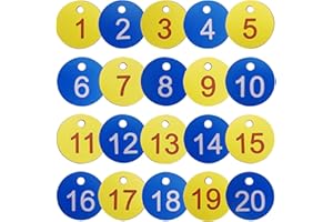 JIEHAOJIA Lot de 20 étiquettes rondes numérotées pour ruche avec corde de chanvre de 3 m