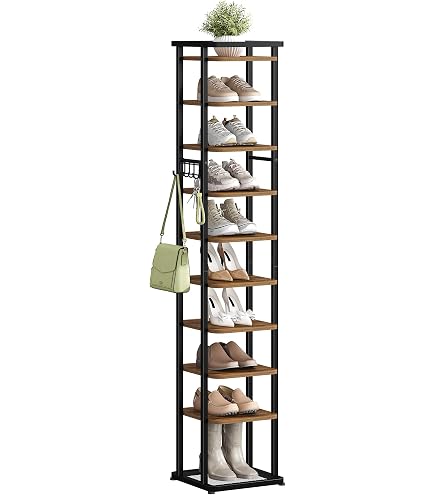 VidaXL Schoenenkast 28x27x102 Cm - Artisanaal Eikenkleurig | Ruimtebesparend Opbergrek Voor Schoenen