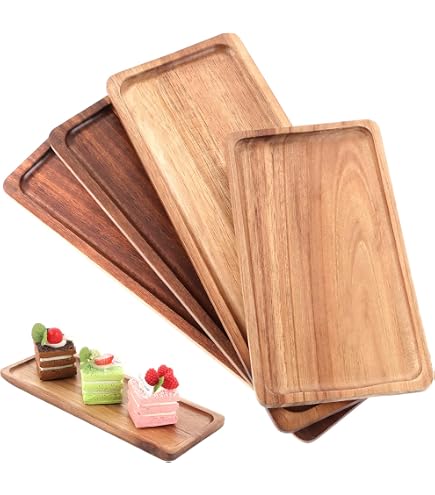 Akazienholz Servierplatten – Set Of 3, Rechteckig, Für Käse, Obst, Deko