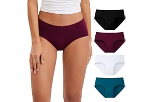 INNERSY Underbyxor dam bomull mjuka trosor medium midja hipster underkläder kvinnor 4-pack
