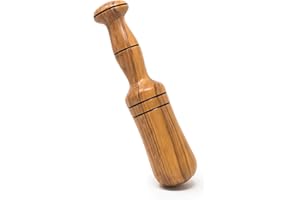 QUEPUEDOREGALAR Mano de mortero de Madera de Olivo tamaño Grande para allioli. Utensilio de Cocina para triturar Alimentos manualmente Fabricado artesanalmente en España (21 cm)