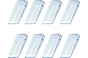 Topes para Puertas,Yosemy Cuña Puerta de Goma Antideslizante Apilable,Protección de Pared y Muebles (Transparente, 8pcs)
