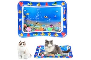 Tyasoleil Tapis de jeu d'eau à capteur - Tapis de jeu épais pour chats - Capteur d'eau avec poisson - Tapis de capteur d'eau pour animaux de compagnie - Tapis de capteur d'eau - Jeu d'eau (poisson