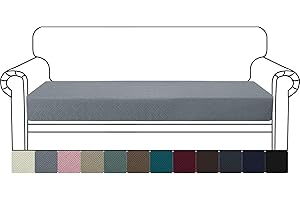 YSTELLAA Funda Asiento Sofa Elástico, Funda Cojin Sofa Separado Universal, Funda De Protección para Muebles, Ajustable, Antideslizante Y Suave, Lavable, 3 Asientos, Gris Claro