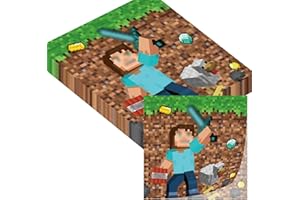 RONGZUBAT 20PCS MC Gaming Serviettes Napkins 33cm,Green Game Tissue Tableware for Party Paper Napkins Disposable,2Ply Beverage Luncheon Decorative Paper Soft Birthday Serviettes for Dinner