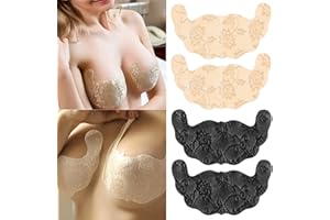 MJUHNHH 12 pcs dentelle gonflement adhésif pour femmes, soutien-gorge collant invisible pour grands seins, soutien-gorge dossier sans bretelles invisibles soutien-gorge en silicone pour robe sans dos avec cou